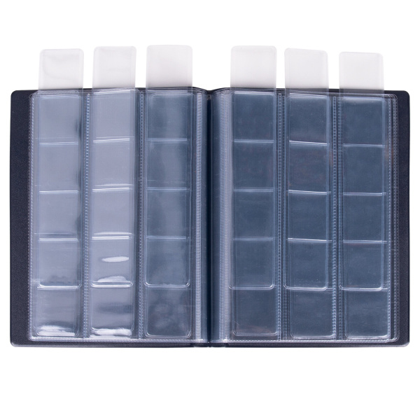 Альбом нумизмата для 90 монет (диаметр до 32 мм), 145х185 мм, синий, ОСТРОВ СОКРОВИЩ, 237958 - Альбомы для монет и купюр