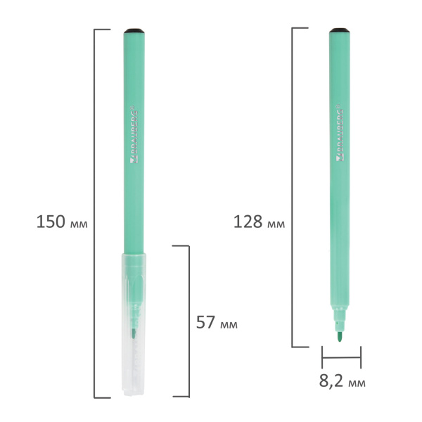 Фломастеры 6 неоновых + 6 пастельных, вентилируемый колпачок BRAUBERG "PREMIUM", картонная коробка, 152198 - Фломастеры классические