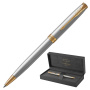 Ручка шариковая PARKER "Sonnet Core Stainless Steel GT", корпус серебро, позолота, черная, 1931507 - Ручки шариковые подарочные