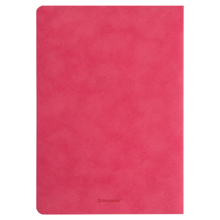 Тетрадь-скетчбук 48 л. обложка кожзам под замшу, сшивка, A5 (147х210мм), 70 г/м2, КОРАЛЛОВЫЙ, BRAUBERG CAPRISE, 403861 - Тетради 40-48 листов