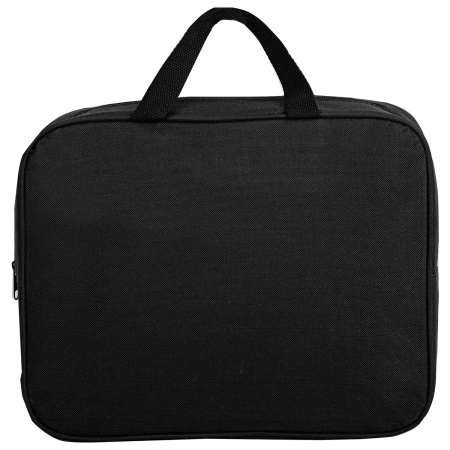 Папка на молнии с ручками STAFF EVERYDAY, А4, ширина 80 мм, полиэстер, черная, 270918 - Папки-сумки с ручками