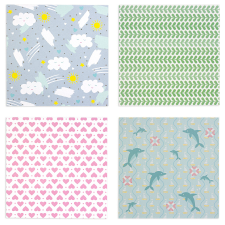 Бумага для скрапбукинга 15х15 см "Бэби-бук", двусторонняя, 12 листов, 12 дизайнов, 180 г/м2, ОСТРОВ СОКРОВИЩ, 662760 - Наборы бумаги