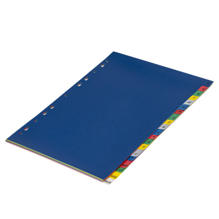 Разделитель пластиковый BRAUBERG, А4, 20 листов, алфавитный А-Я, оглавление, цветной, РОССИЯ, 225615 - Разделители