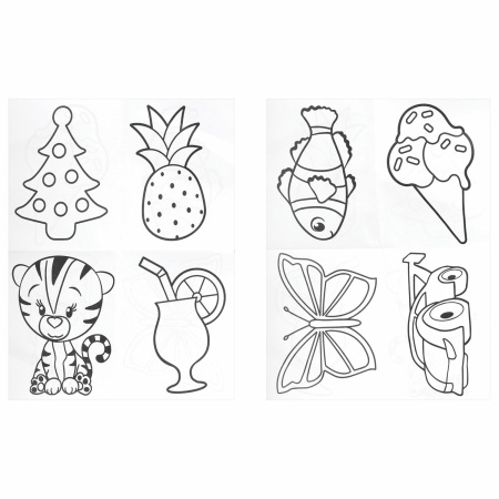 Краски витражные ЮНЛАНДИЯ, 6 ярких цветов, 6 туб по 10,5 мл, шаблоны, 191758 - Декоративные и хобби краски