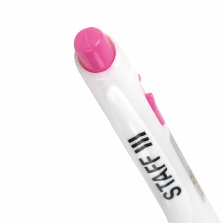 Ручка шариковая автоматическая с грипом STAFF "BP-16 White", СИНЯЯ, ассорти, линия письма 0,35 мм, 143749 - Ручки шариковые автоматические