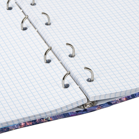 Тетрадь на кольцах А5 (165х215 мм), 120 листов, твердый картон, клетка, BRAUBERG, Travel, 404080 - Тетради на кольцах и сменные блоки к ним