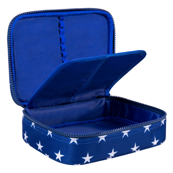 Пенал-косметичка BRAUBERG БОЛЬШОЙ, 1 отделение, 1 откидная планка, ткань, 21x15x6 см, "Stars", 270707 - Пеналы мягкие