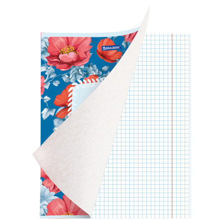 Тетрадь 24 л. BRAUBERG, клетка, обложка картон, СРЕДИ ЦВЕТОВ, 403006 - Тетради 12-24 листов