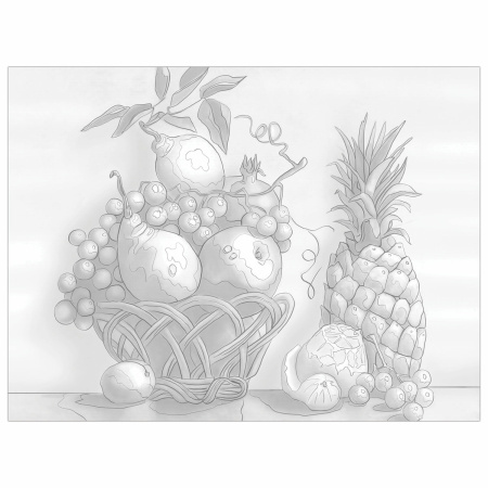 Холст на картоне с контуром BRAUBERG ART CLASSIC "НАТЮРМОРТ", 30х40см, грунтованный, хлопок, 191548 - Холсты