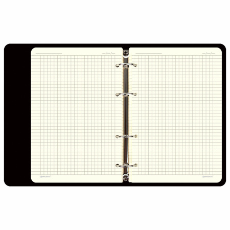 Тетрадь на кольцах А5 (180х220 мм), 80 листов, под кожу, клетка, BRAUBERG VISTA, "Avenue", 112137 - Тетради на кольцах и сменные блоки к ним