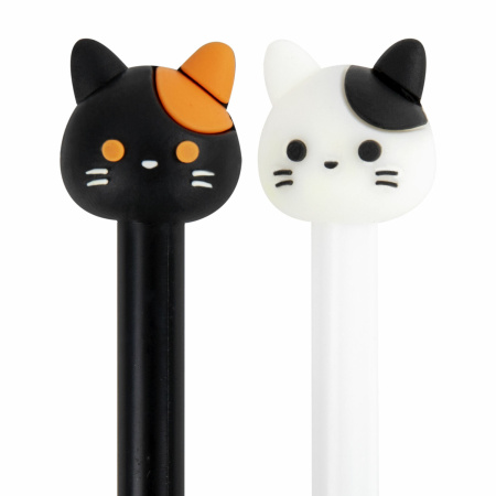 Ручка с топпером шариковая ЮНЛАНДИЯ "Кошка", корпус ассорти, СИНЯЯ, пишущий узел 0,7 мм, 143804 - Ручки фигурные