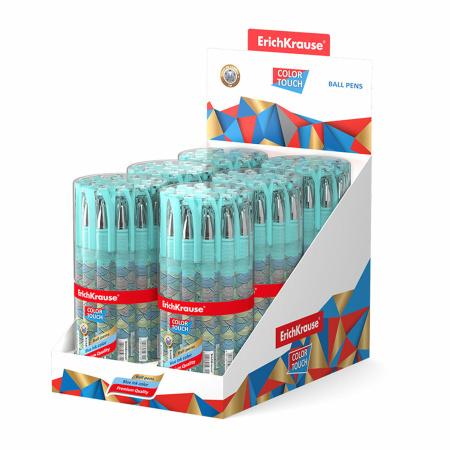 Ручка шариковая ERICH KRAUSE ColorTouch "Emerald wave", СИНЯЯ, узел 0,7 мм, линия письма 0,35 мм, 50819 - Ручки шариковые неавтоматические