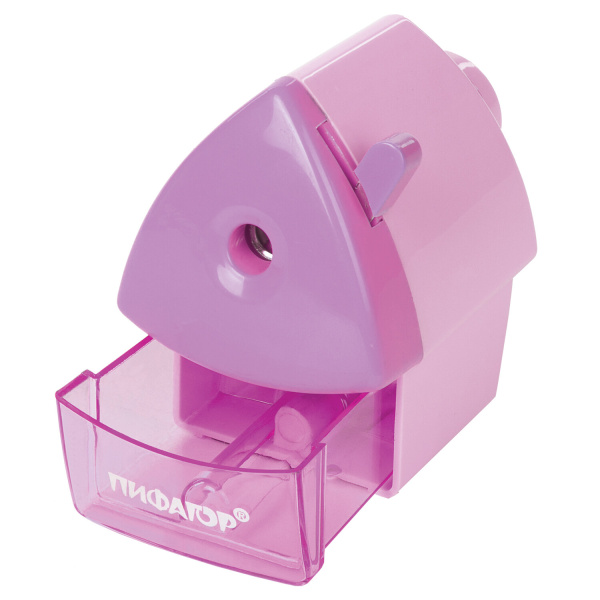 Точилка механическая ПИФАГОР "Домик гнома", металлический механизм, корпус розовый, 270424 - Точилки механические
