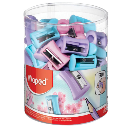 Точилка MAPED "Vivo Pastel", пластиковая, корпус пастельный ассорти, 063011 - Точилки ручные