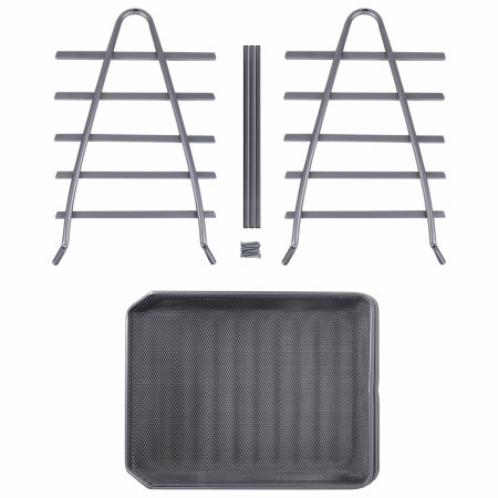 Лоток горизонтальный для бумаг BRAUBERG "Germanium", 5 секций, 370х355х295 мм, металл, серебро, 237972 - Лотки горизонтальные (поддоны)