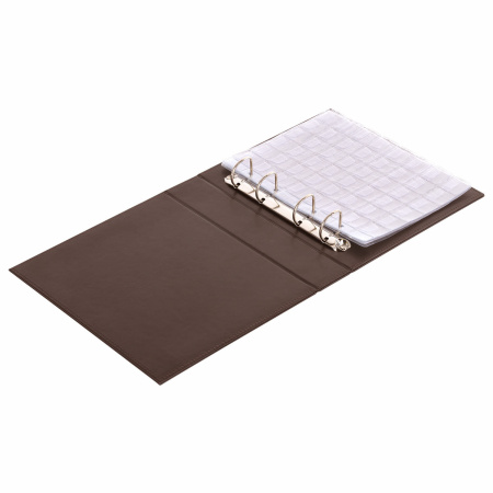 Альбом нумизмата из экокожи для монет и купюр OPTIMA, 245х270 мм, со стартовым комплектом, STAFF, 238075 - Альбомы для монет и купюр