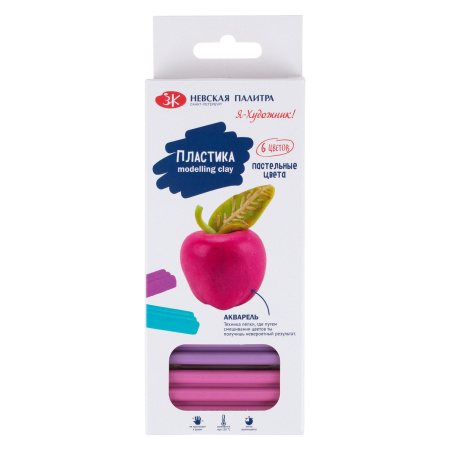 Набор пластики (глина полимерная) "Я- Художник!" 6 цветов 120 г пастельные цвета