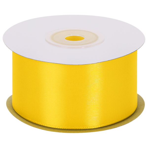 Лента атласная ширина 38 мм, длина 23 м, желтая, BRAUBERG, 591513 - Ленты для декора, рукоделия и упаковки подарков