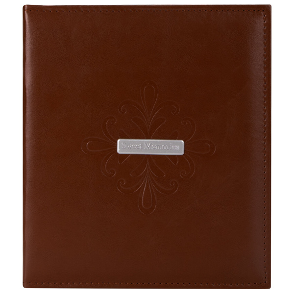 Фотоальбом BRAUBERG "Beta" 20 магнитных листов, 23х28 см, под гладкую кожу, коричневый, 391180 - Фотоальбомы