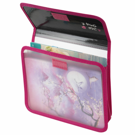 Папка для тетрадей ЮНЛАНДИЯ А5, пластик, 2 отделения, клапан на липучке, "Hug Me", 271489 - Папки для тетрадей и уроков труда