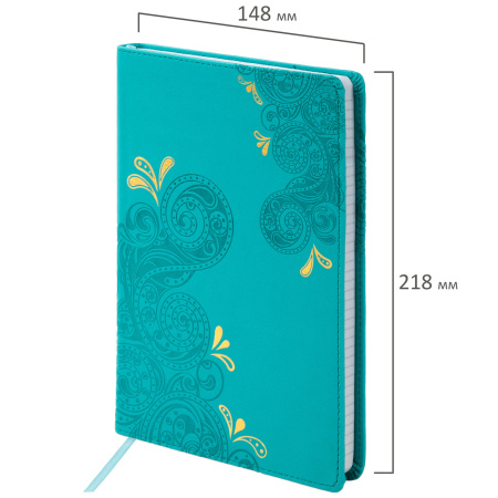 Блокнот А5 (148х218 мм), BRAUBERG "Orient", 128 л., кожзаменитель с тиснением, клетка, ассорти, 125236 - Бизнес-блокноты и бизнес-тетради