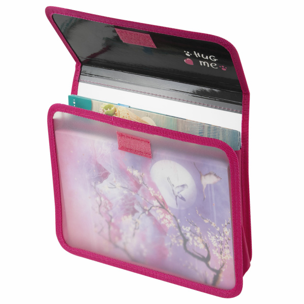 Папка для тетрадей ЮНЛАНДИЯ А5, пластик, 2 отделения, клапан на липучке, "Hug Me", 271489 - Папки для тетрадей и уроков труда