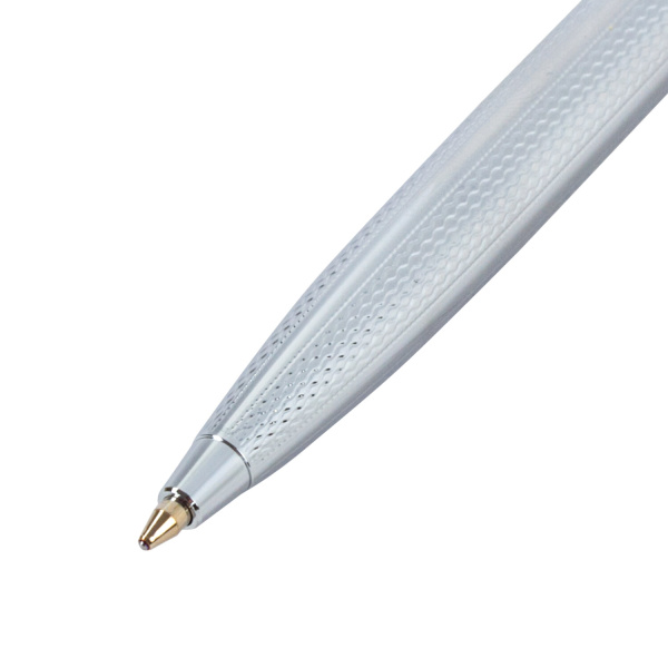 Ручка подарочная шариковая GALANT "Freiburg", корпус серебристый с гравировкой, хромированные детали, пишущий узел 0,7 мм, синяя, 141016 - Ручки шариковые подарочные