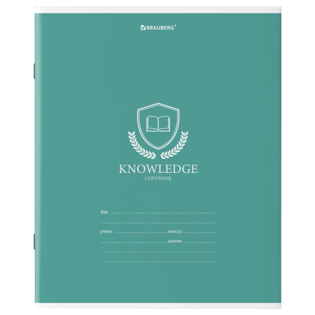 Тетрадь 18 л. BRAUBERG линия, обложка картон, "ОДНОТОННЫЙ С ЭМБЛЕМОЙ", 106483 - Тетради 12-24 листов