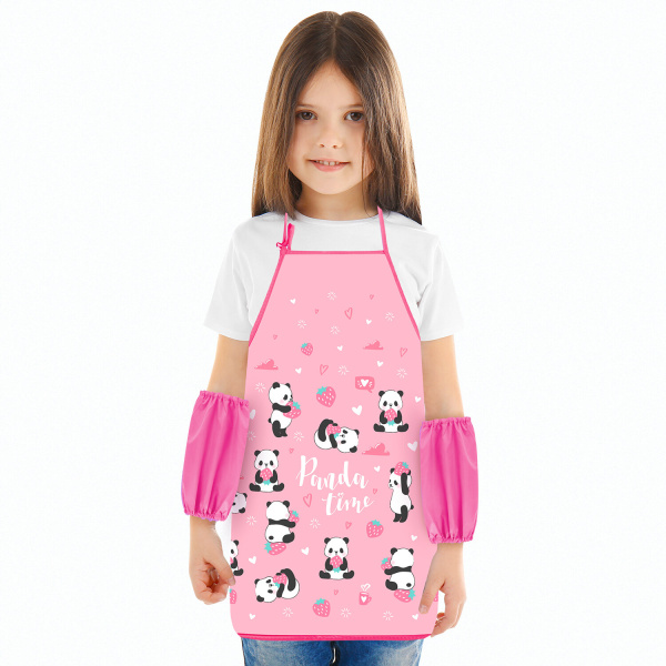 Фартук с нарукавниками для уроков труда ЮНЛАНДИЯ, 45х54 см, "Pandamania", 271648 - Аксессуары для рисования