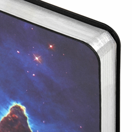 Ежедневник недатированный А5 (138х213 мм), BRAUBERG VISTA, под кожу, гибкий, 136 л., "SpaceX", 111994 - Ежедневники с покрытием "под кожу и ткань"