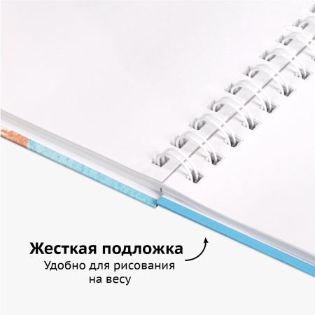 Скетчбук, белая бумага 100 г/м2, 210х290 мм, 80 л., гребень, твердая обложка, BRAUBERG ART DEBUT, 112987 - Альбомы, скетчбуки и бумага для графики и эскизов