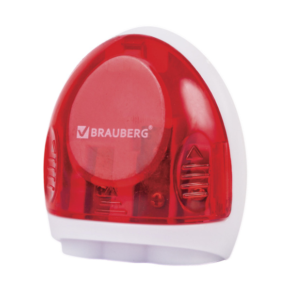 Точилка BRAUBERG "TERN" с контейнером, пластиковая, овальная, 3 отверстия, цвет ассорти, 226939 - Точилки ручные