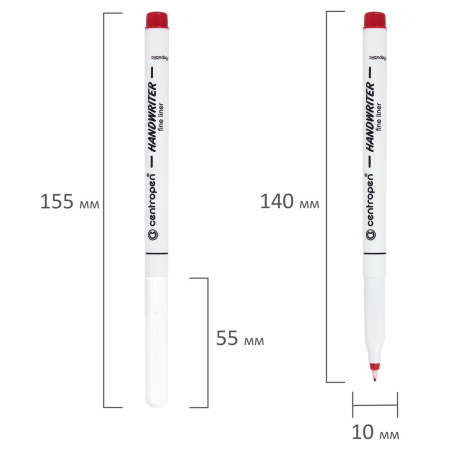 Ручки капиллярные (линеры) 4 ЦВЕТА CENTROPEN "Handwriter", корпус тонкий, линия письма 0,5 мм, 2551/4, 2 2551 0403 - Ручки капиллярные и линеры художественные