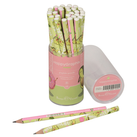 Карандаш чернографитный утолщенный BRUNO VISCONTI "HappyGraphix Jumbo", 1 шт., "Авокадо", 4B, 21-0062/07 - Карандаши чернографитные