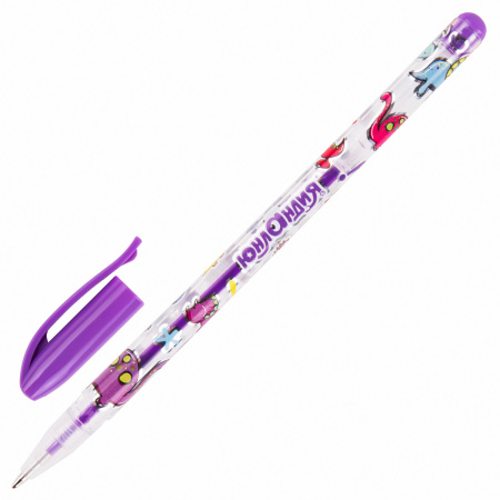 Ручки гелевые ЮНЛАНДИЯ, НАБОР 12 ЦВЕТОВ, НЕОН, корпус с печатью, узел 0,7 мм, линия письма 0,5 мм, 142806 - Наборы гелевых ручек