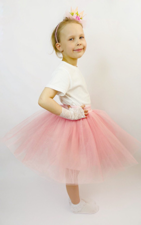 Юбка нарядная из фатина коралловая