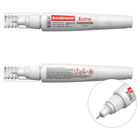 Ручка-корректор ERICH KRAUSE "Extra", 8 мл, металлический наконечник, 24815 - Корректирующие ручки