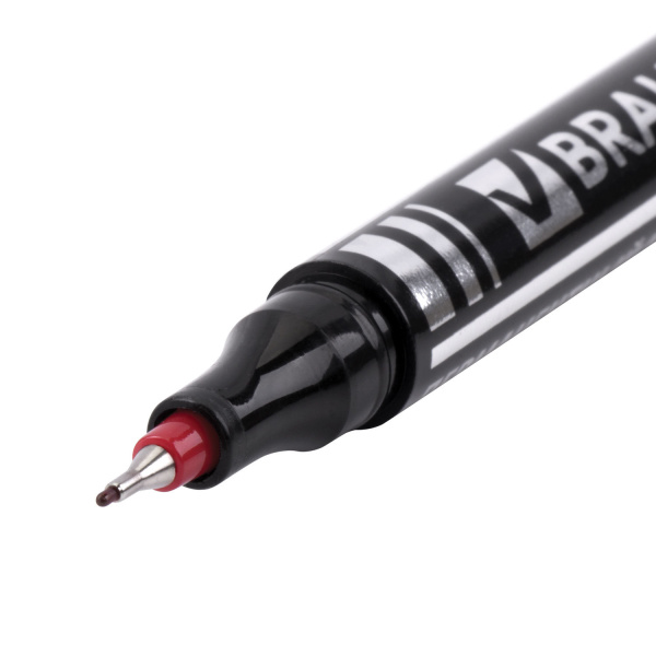 Маркеры перманентные BRAUBERG "Jet", НАБОР 4 ЦВЕТА, супертонкий металлический наконечник 0,5 мм, 150511 - Маркеры перманентные