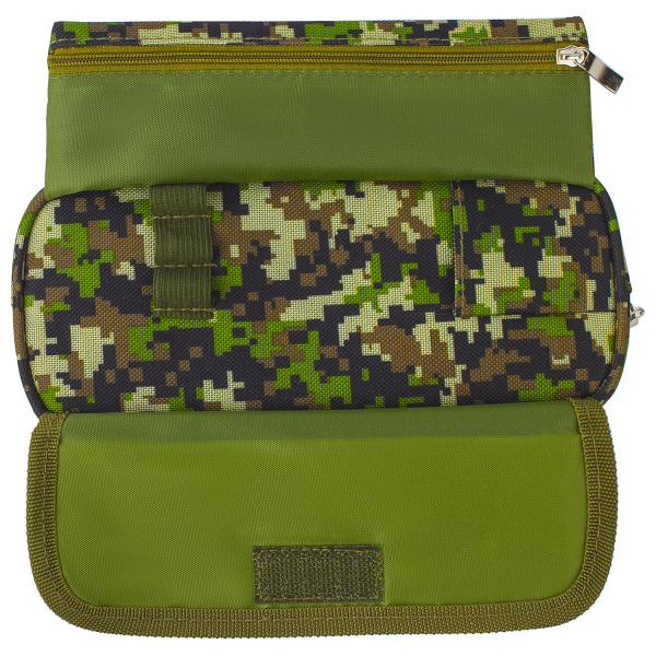 Пенал BRAUBERG для мальчиков, 1 отделение, органайзер, мягкий, "Military", зеленый, 21х5х9 см, 228990 - Пеналы мягкие