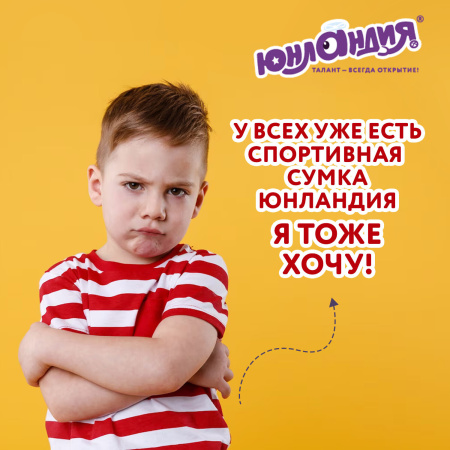 Сумка спортивная ЮНЛАНДИЯ с отделением для обуви, 40х22х20 см, синий/голубой, 270096 - Сумки для внешкольных занятий