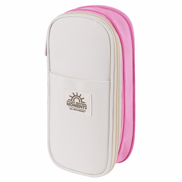 Пенал-трансформер BRAUBERG, полиэстер, 22х10х3 см, "Crystal rose", 271563 - Пеналы мягкие