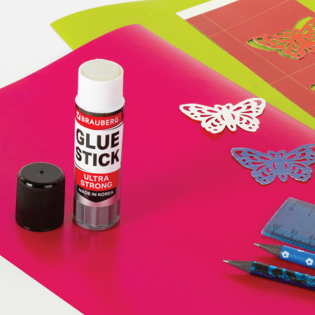 Клей-карандаш BRAUBERG ULTRA STRONG, УСИЛЕННАЯ ФОРМУЛА, 15 г, ЮЖНАЯ КОРЕЯ, 229545 - Клей-карандаш