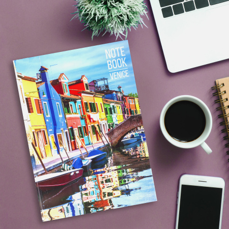 Блокнот БОЛЬШОЙ ФОРМАТ (215х295 мм) А4, 80 л., твердый, клетка, STAFF, "Венеция", 111597 - Блокноты в книжном переплете