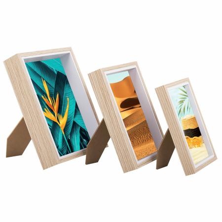 Рамка BRAUBERG LOFT THREE-IN-ONE, НАБОР 3 штуки, фото разного размера, акриловый экран, 17х22 см, 391289 - Рамки для дипломов, сертификатов, грамот, фотографий