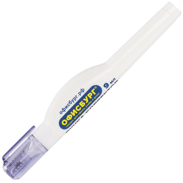 Ручка-корректор ОФИСБУРГ, 9 мл, металлический наконечник, 227574 - Корректирующие ручки