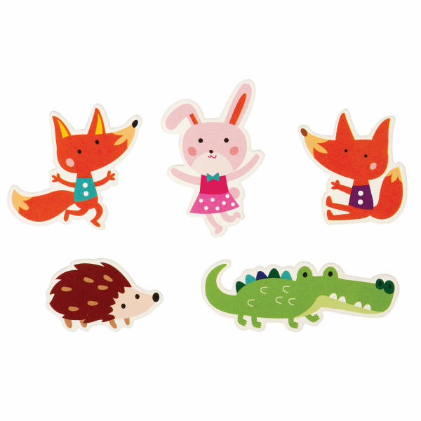 Наклейки из EVA "Зверушки", 24 штуки, ассорти, ЮНЛАНДИЯ, 662686 - Наклейки