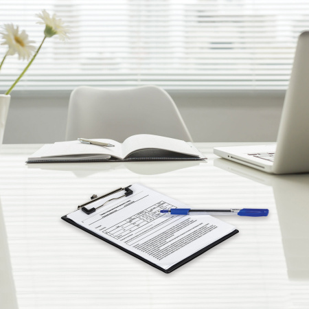 Доска-планшет МАЛЫЙ ФОРМАТ (158х230 мм), А5, STAFF, с прижимом, картон/ПВХ, ЧЕРНАЯ, 229556 - Планшеты и клипборды