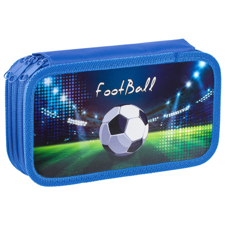 Пенал ПИФАГОР, 3 отделения, ламинированный картон, 19х11 см, "Stadium", 228110 - Пеналы каркасные