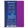 Тетрадь А5, 80 листов, BRAUBERG "Metropolis", спираль пластиковая, клетка, обложка пластик, ФИОЛЕТОВЫЙ, 403399 - Тетради более 60 листов